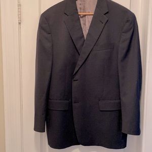 Hart Schaffner Marx Navy Blue Pinstripe Suit - 44R